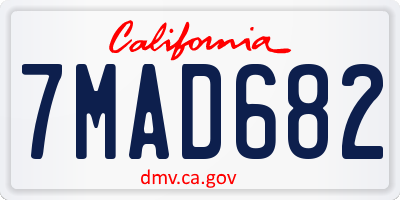 CA license plate 7MAD682