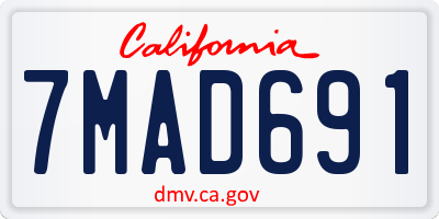 CA license plate 7MAD691