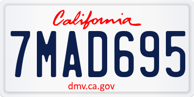 CA license plate 7MAD695