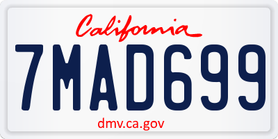 CA license plate 7MAD699