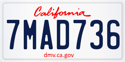CA license plate 7MAD736