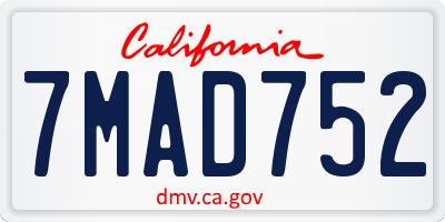 CA license plate 7MAD752
