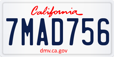 CA license plate 7MAD756