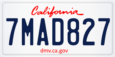 CA license plate 7MAD827