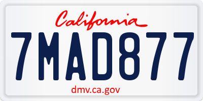 CA license plate 7MAD877