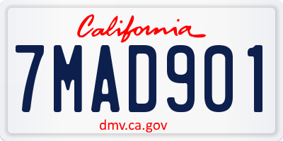 CA license plate 7MAD901