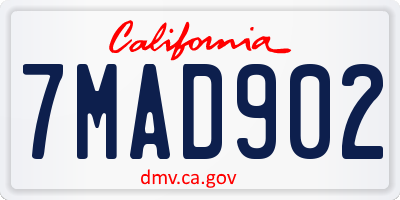CA license plate 7MAD902