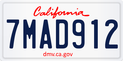 CA license plate 7MAD912