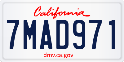 CA license plate 7MAD971