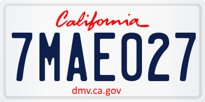 CA license plate 7MAE027