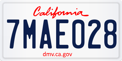 CA license plate 7MAE028