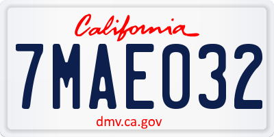 CA license plate 7MAE032