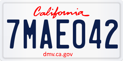 CA license plate 7MAE042