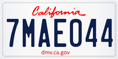 CA license plate 7MAE044