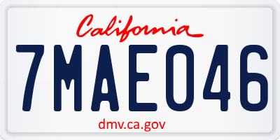 CA license plate 7MAE046