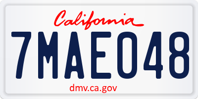 CA license plate 7MAE048