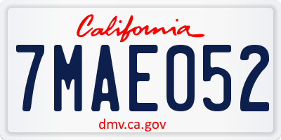 CA license plate 7MAE052