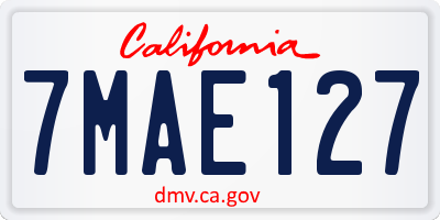 CA license plate 7MAE127