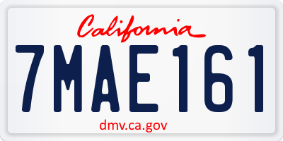 CA license plate 7MAE161