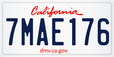 CA license plate 7MAE176