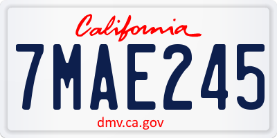 CA license plate 7MAE245