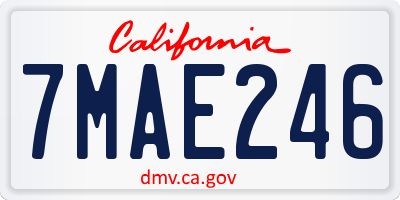 CA license plate 7MAE246
