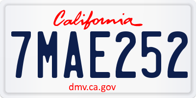 CA license plate 7MAE252
