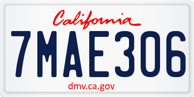 CA license plate 7MAE306