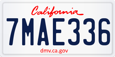 CA license plate 7MAE336