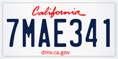 CA license plate 7MAE341