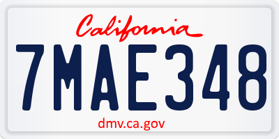 CA license plate 7MAE348