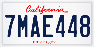 CA license plate 7MAE448