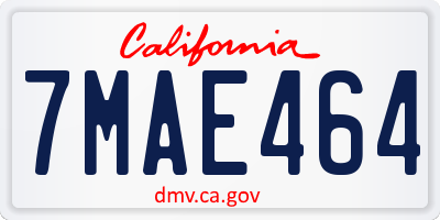 CA license plate 7MAE464