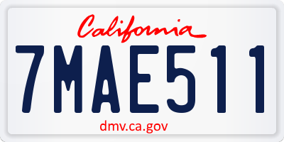 CA license plate 7MAE511
