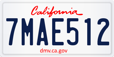 CA license plate 7MAE512