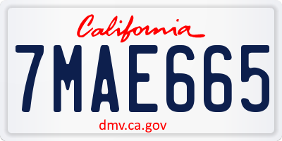 CA license plate 7MAE665