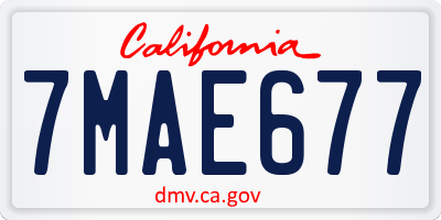 CA license plate 7MAE677