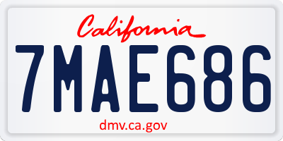 CA license plate 7MAE686