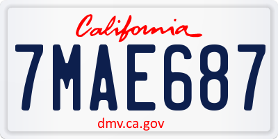 CA license plate 7MAE687