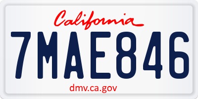 CA license plate 7MAE846