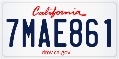 CA license plate 7MAE861