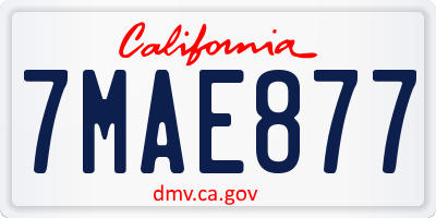 CA license plate 7MAE877