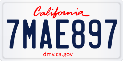CA license plate 7MAE897