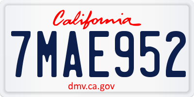 CA license plate 7MAE952