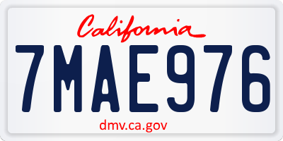 CA license plate 7MAE976