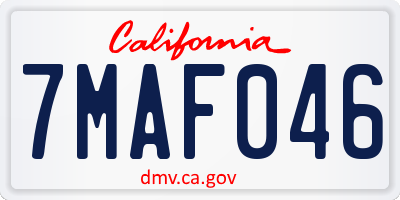 CA license plate 7MAF046
