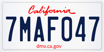CA license plate 7MAF047