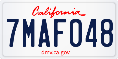 CA license plate 7MAF048