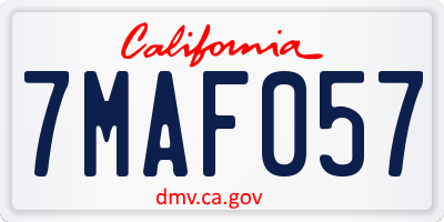 CA license plate 7MAF057