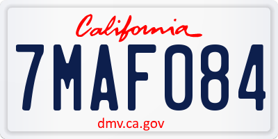 CA license plate 7MAF084